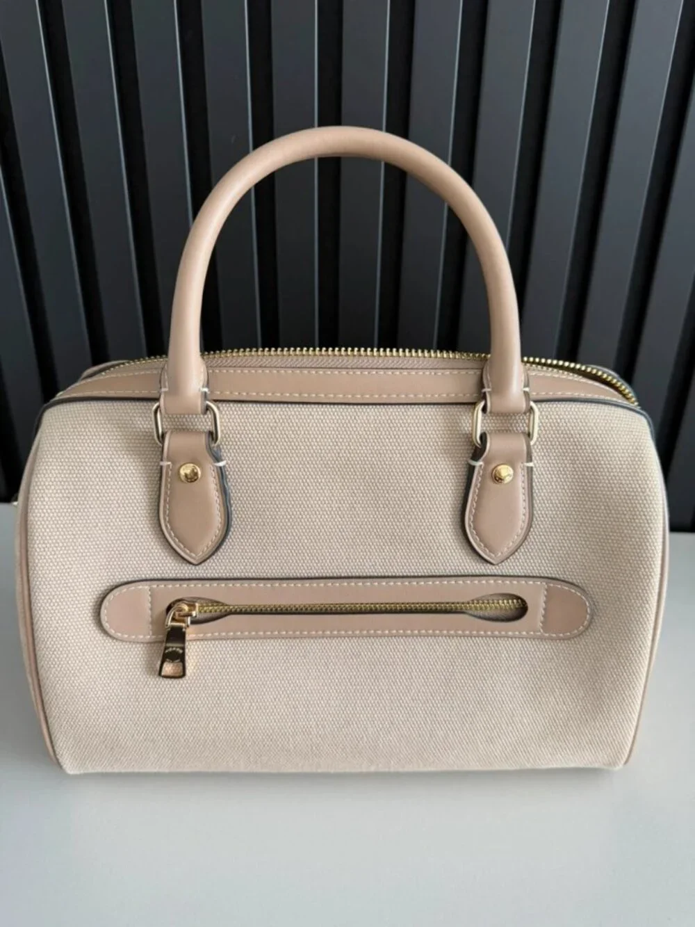Coach Signature Canvas Satchel with Shoulder Strap